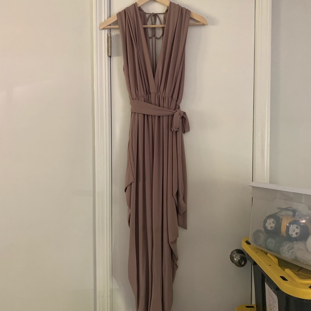 Beautiful and elegant tan/rose jumpsuit
